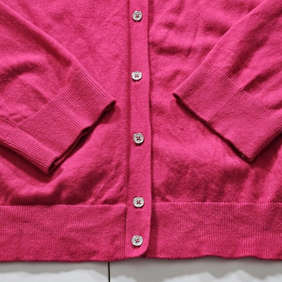 Calvin Klein Cardigan Women XL Pink LS Knit Unlined Stretch Branded Buttons Boho - Picture 12 of 15